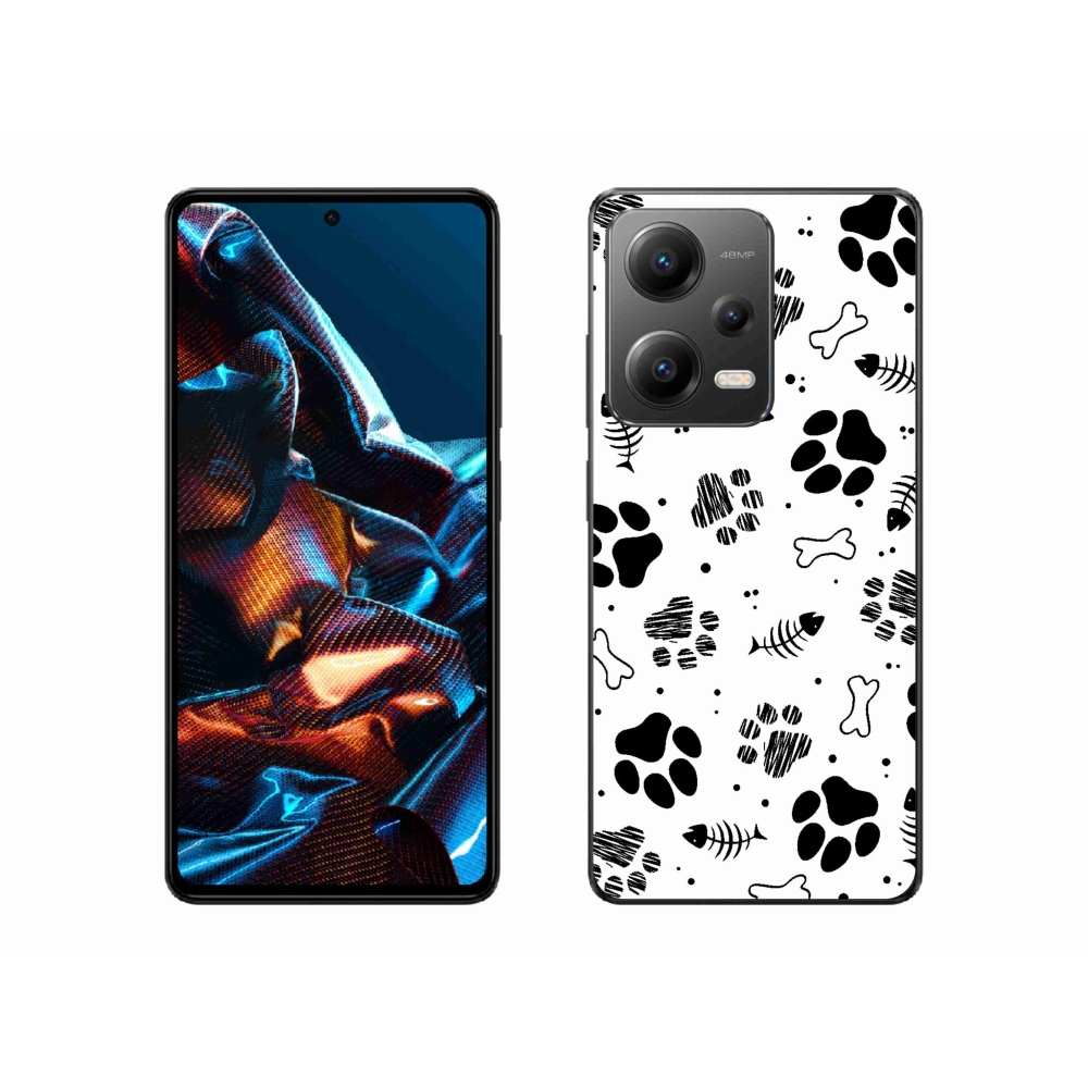 Gelový kryt mmCase na mobil Xiaomi Redmi Note 12 Pro 5G - psí tlapky 1