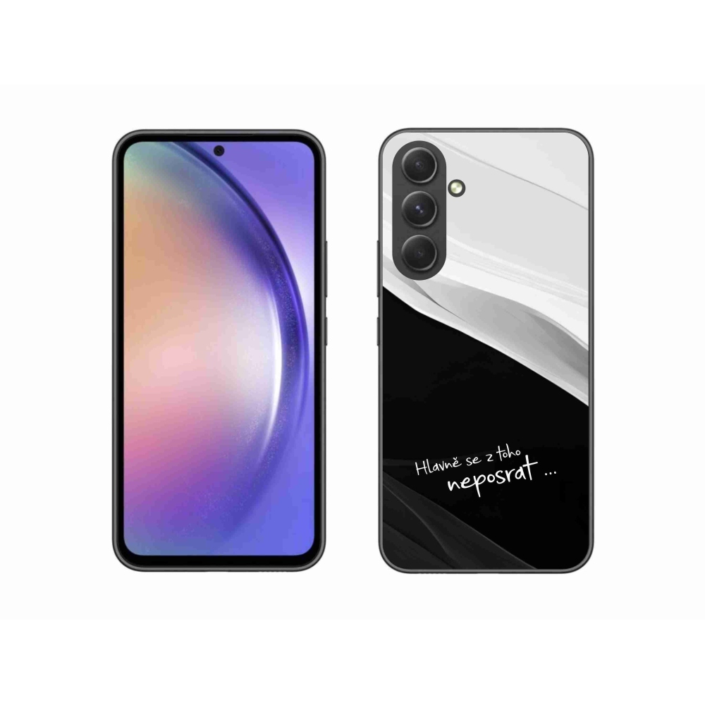 Gelový kryt mmCase na Samsung Galaxy A54 5G - vtipný text 13 černobílé pozadí