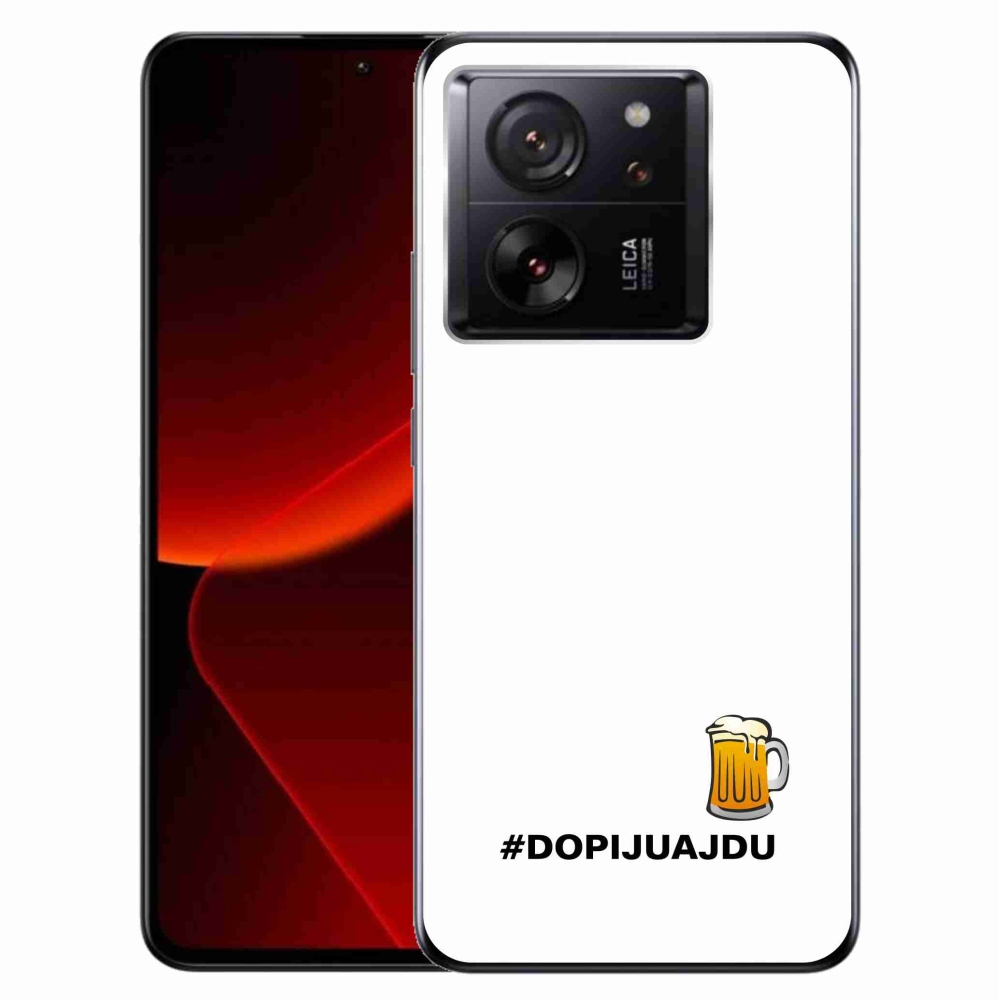 Gelový kryt mmCase na Xiaomi 13T/13T Pro - pivní motiv 1 bílé pozadí