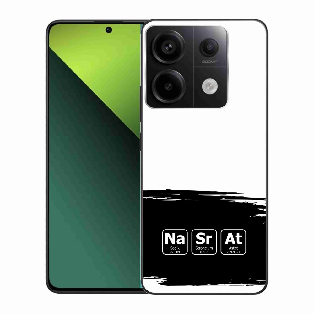 Gelový kryt mmCase na Xiaomi Redmi Note 13 Pro 5G/Poco X6 5G - chemické prvky černobílé pozadí