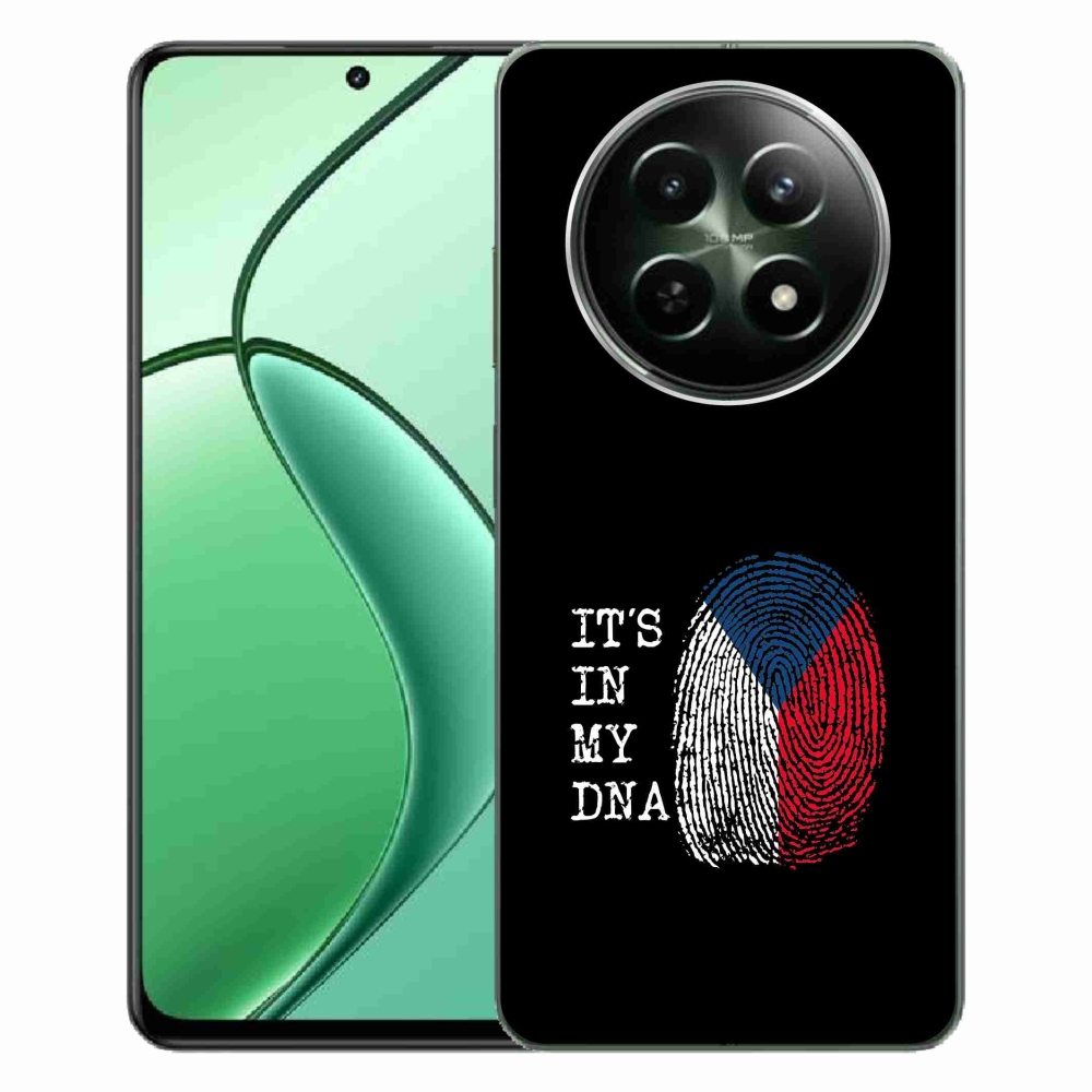 Gelový kryt mmCase na Realme 12 5G/12x 5G - vlajka otisk prstu černé pozadí