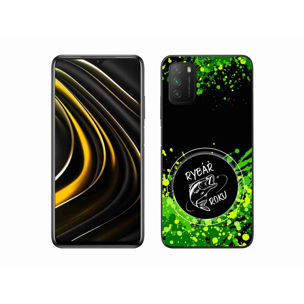 Gelový kryt mmCase na Xiaomi Poco M3 - rybář roku černé pozadí