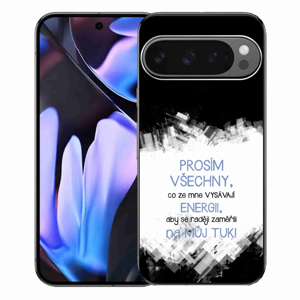 Gelový kryt mmCase na Google Pixel 9 Pro XL - vtipný text 1 modrý