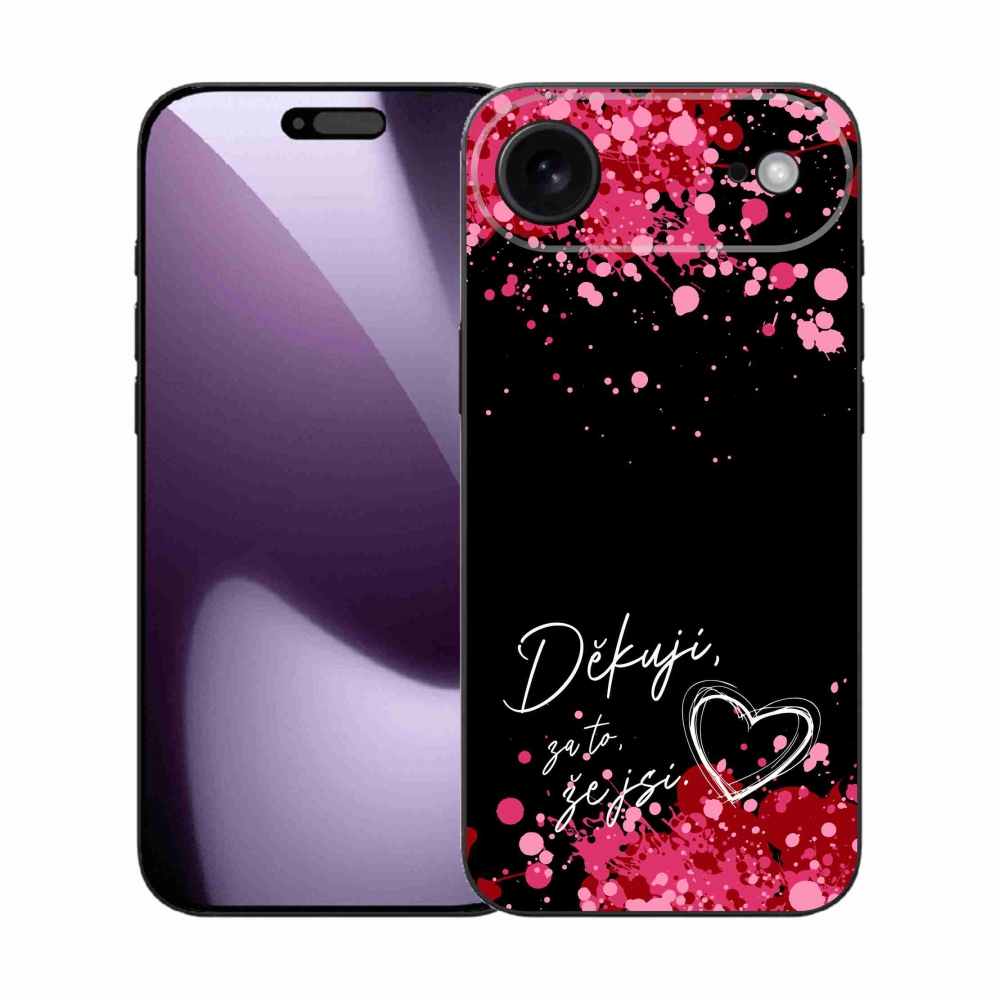Gelový kryt mmCase na iPhone 17 Air - zamilovaný text 2 černé pozadí