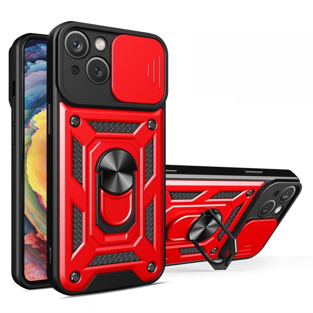 Slide odolný kryt na iPhone 15 - červený