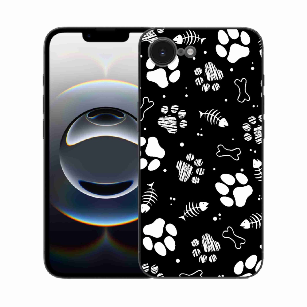 Gelový kryt mmCase na iPhone 16e - psí tlapky