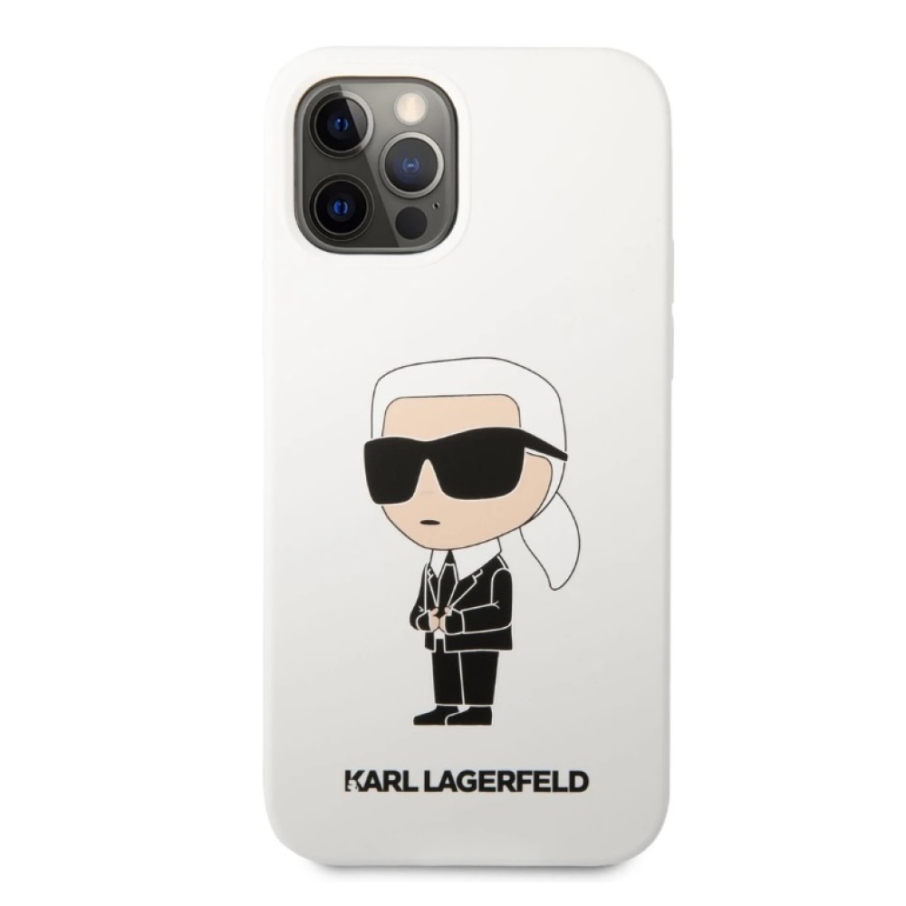 Karl Lagerfeld Liquid Silicone Ikonik NFT kryt iPhone 12/12 Pro bílý