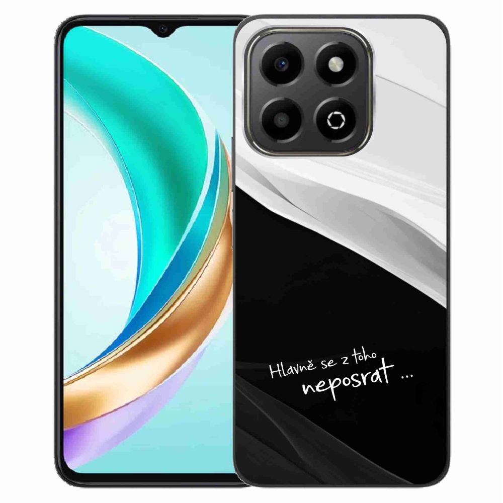Gelový kryt mmCase na Honor X6b - vtipný text 13 černobílé pozadí