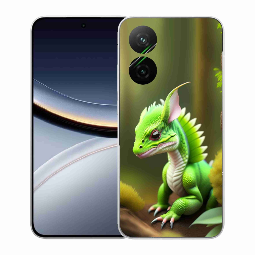 Gelový kryt mmCase na Xiaomi Poco F7 5G - zelený dráček