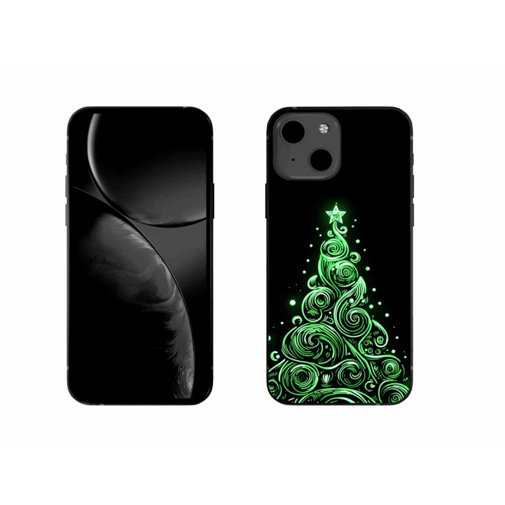 Gelový kryt mmCase na iPhone 13 6.1 - neonový vánoční stromek 3