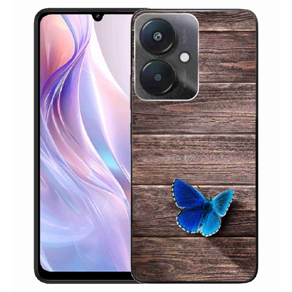 Gelový kryt mmCase na Xiaomi Redmi 13C 5G - modrý motýl 1