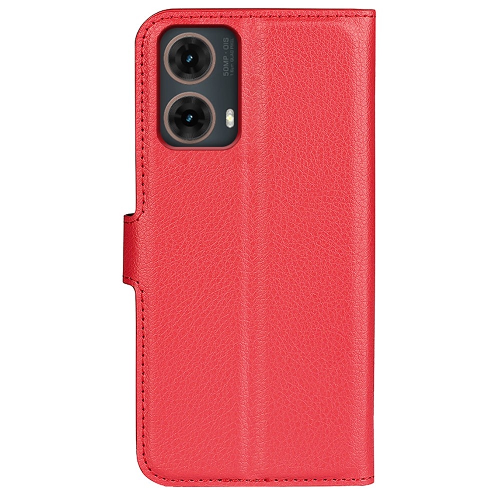 Litchi knížkové pouzdro na Motorola Moto G85 5G - červené