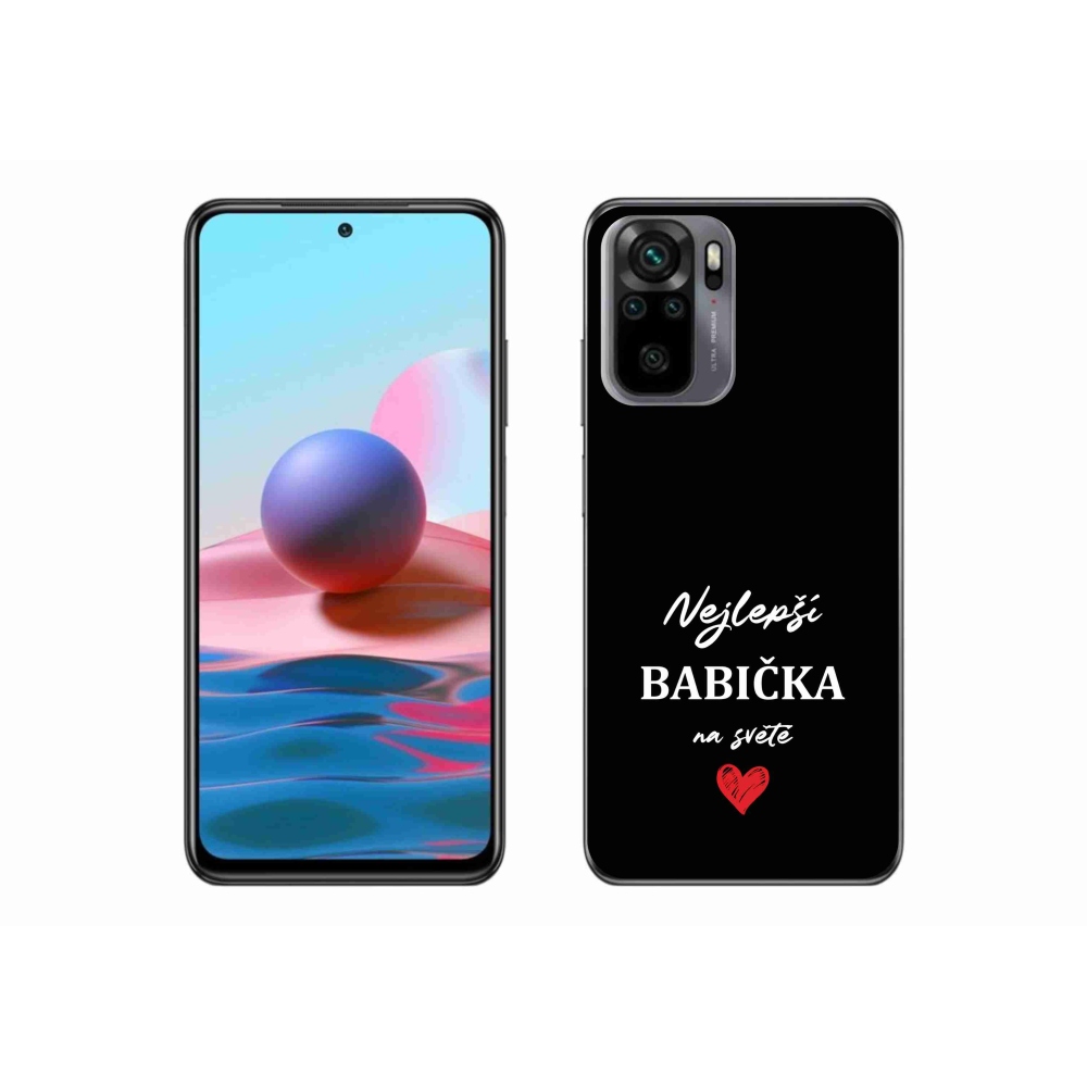 Gelový kryt mmCase na Xiaomi Redmi Note 10 4G - nejlepší babička 1 černé pozadí