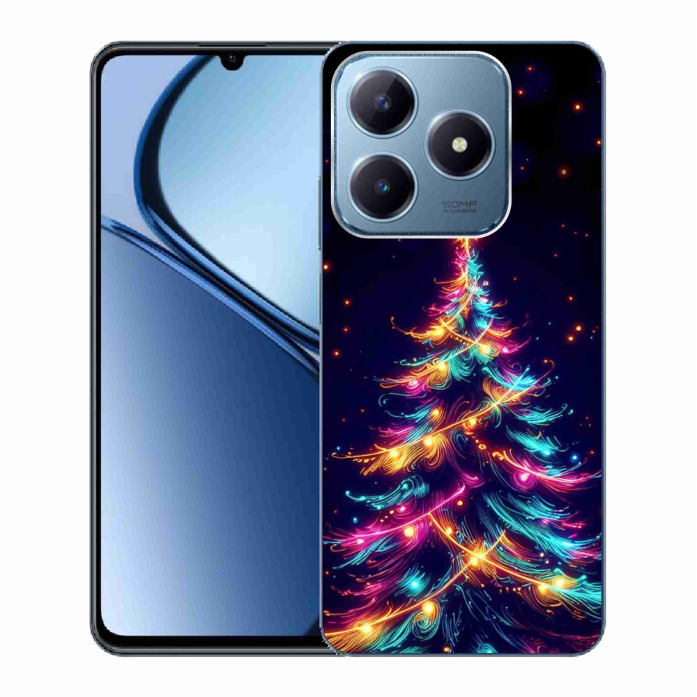 Gelový kryt mmCase na Realme C63 - neonový vánoční stromek