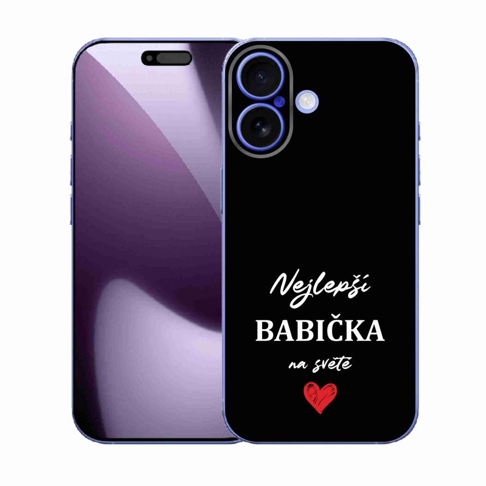 Gelový kryt mmCase na iPhone 17 - nejlepší babička 1 černé pozadí