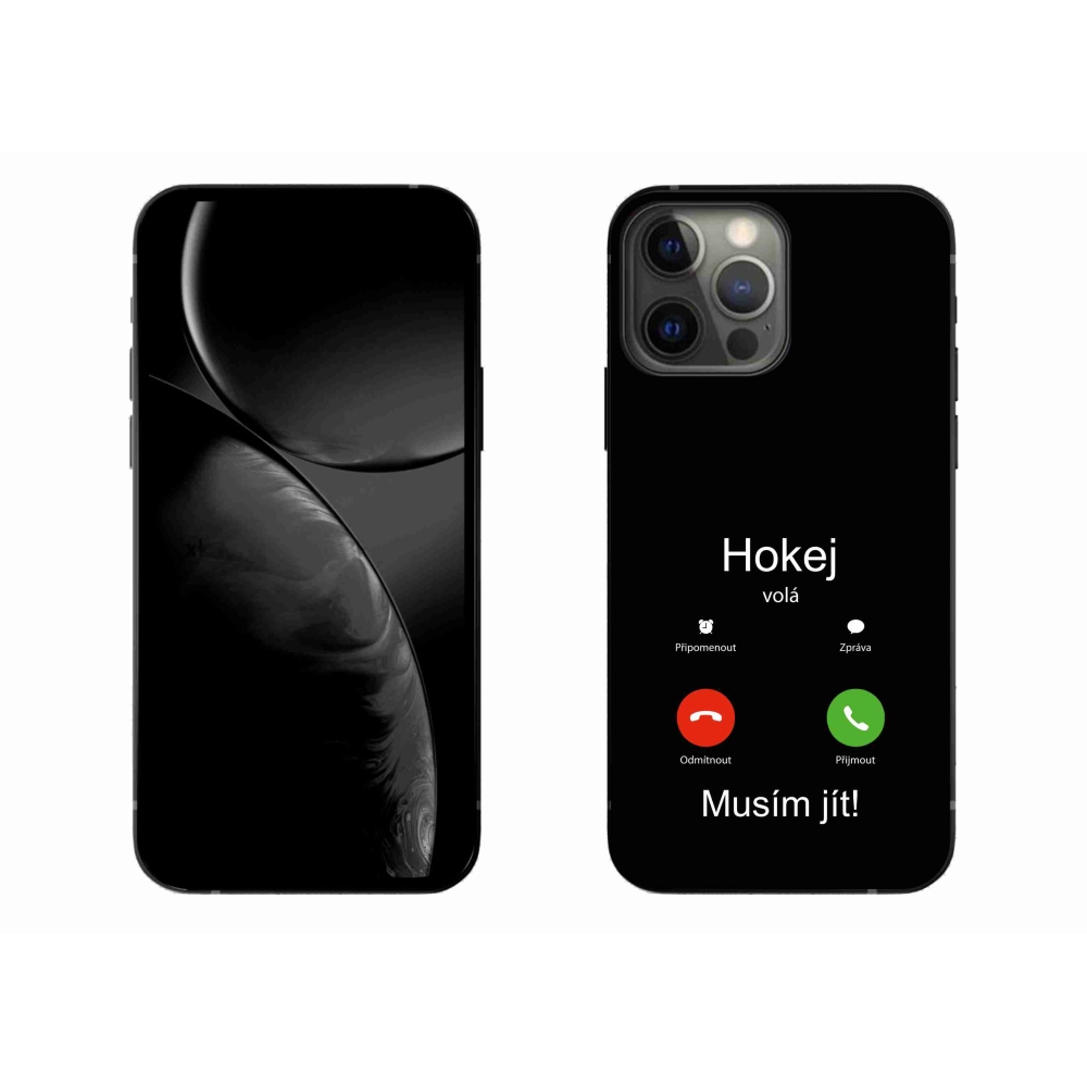 Gelový kryt mmCase na iPhone 13 Pro Max 6.7 - hokej volá černé pozadí