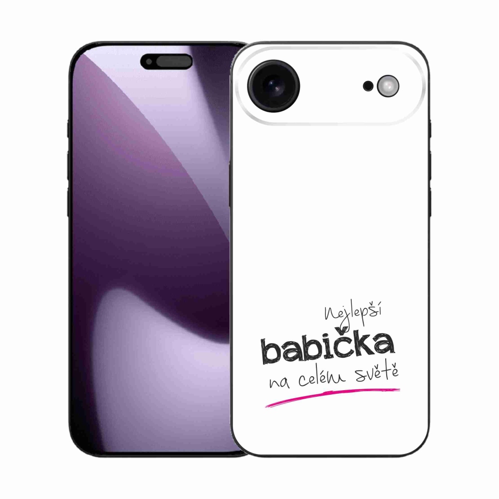Gelový kryt mmCase na iPhone 17 Air - nejlepší babička 4 bílé pozadí