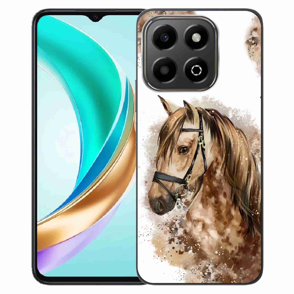 Gelový kryt mmCase na Honor X6b - hnědý kreslený kůň
