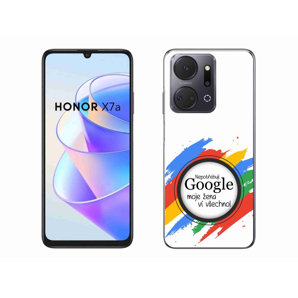 Gelový kryt mmCase na Honor X7a - žena ví všechno bílé pozadí