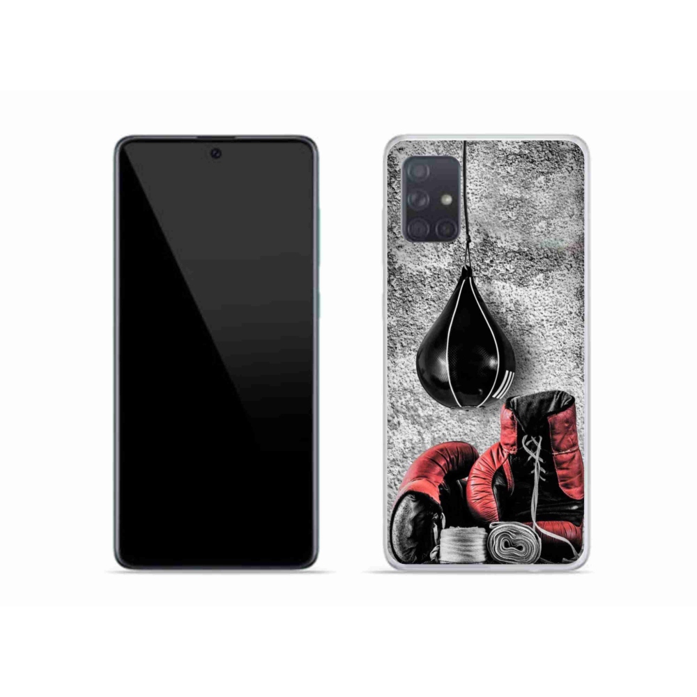 Gelový kryt mmCase na Samsung Galaxy A51 - boxovací pytel a rukavice