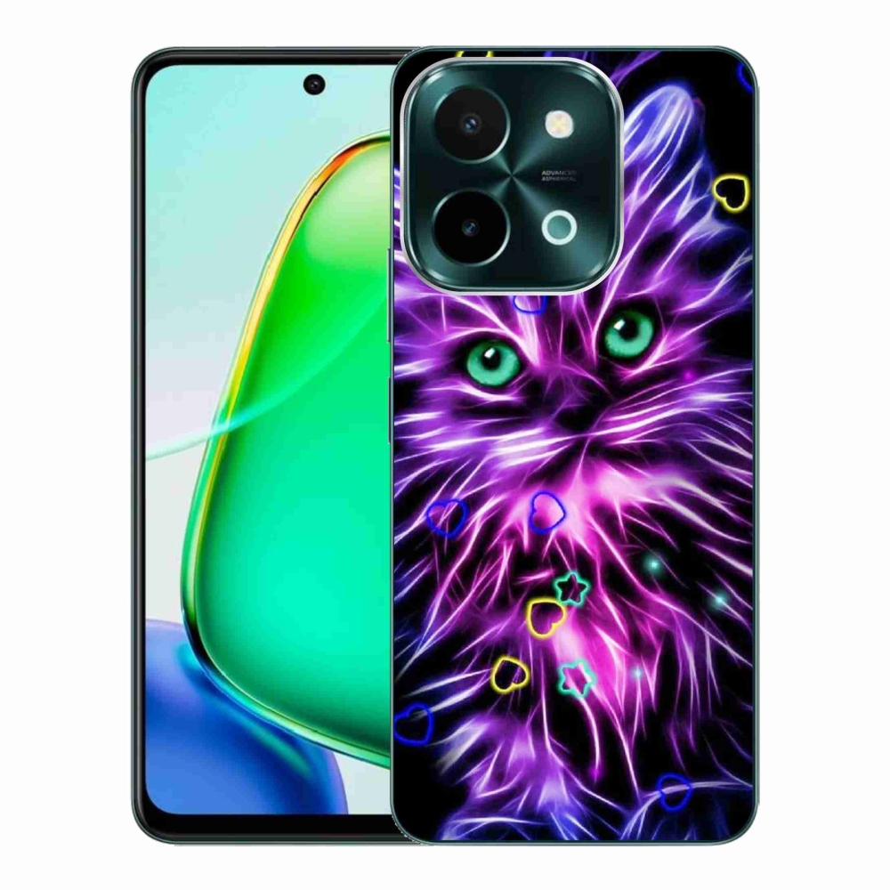 Gelový kryt mmCase na Vivo Y28 - abstraktní kočka