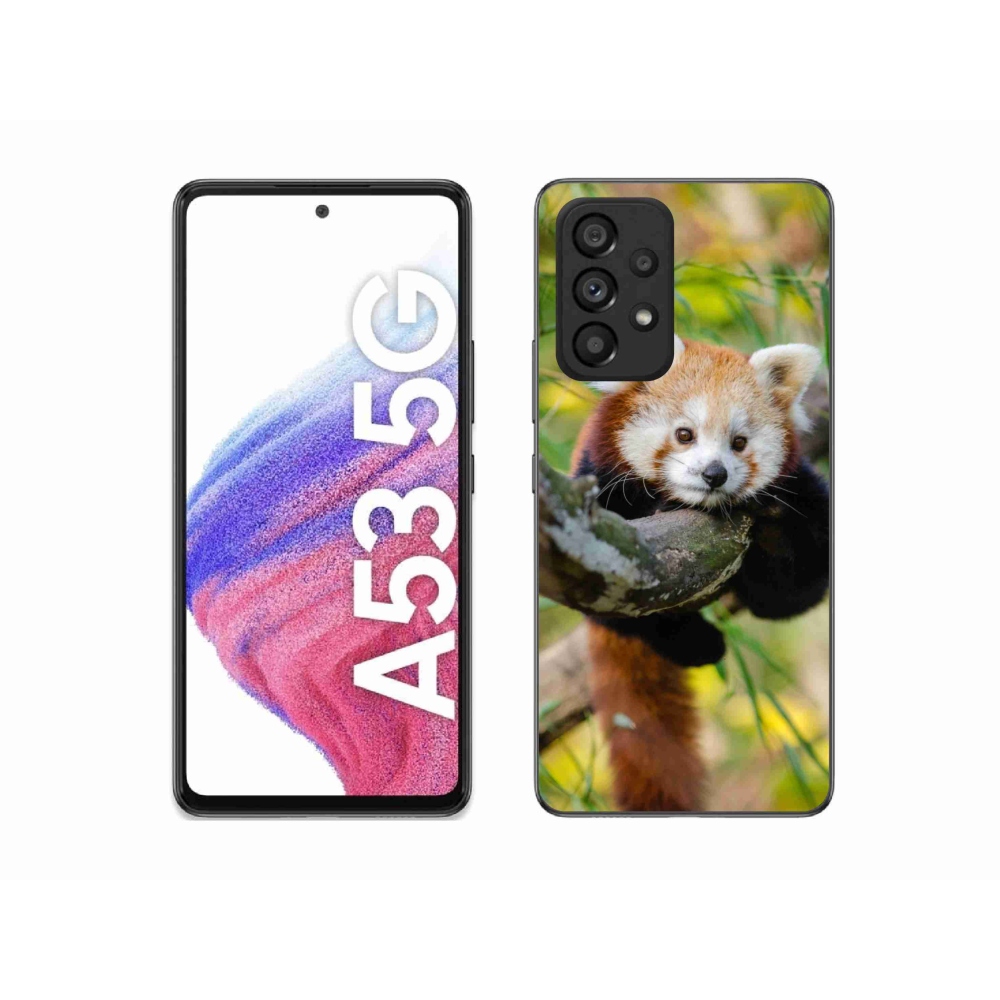 Gelový kryt mmCase na Samsung Galaxy A53 5G - panda červená