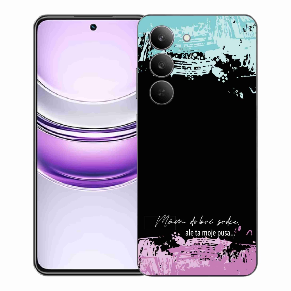 Gelový kryt mmCase na Realme 14x 5G - vtipný text 3 černé pozadí