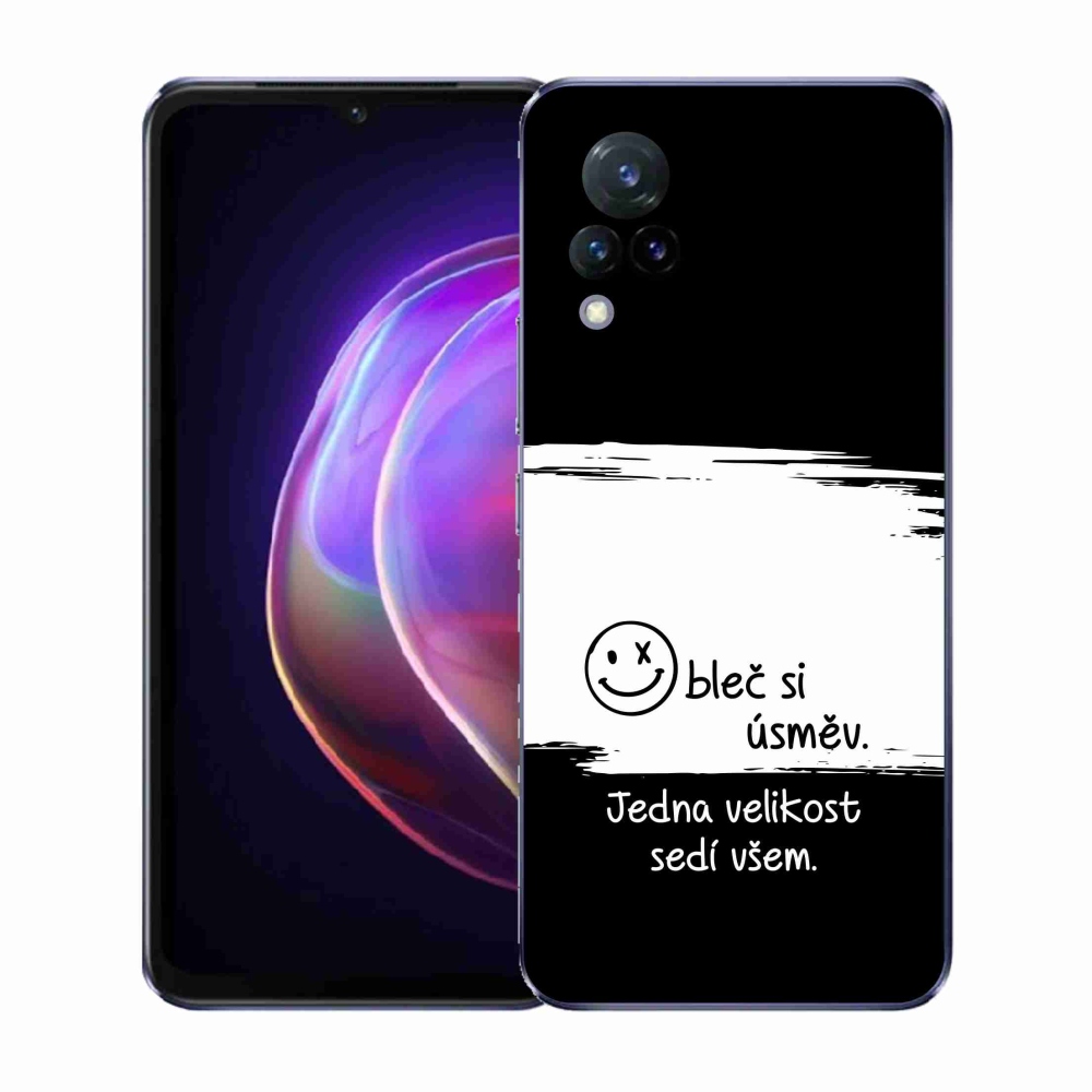 Gelový kryt mmCase na Vivo V21 4G/5G - vtipný text 8 bíločerné pozadí