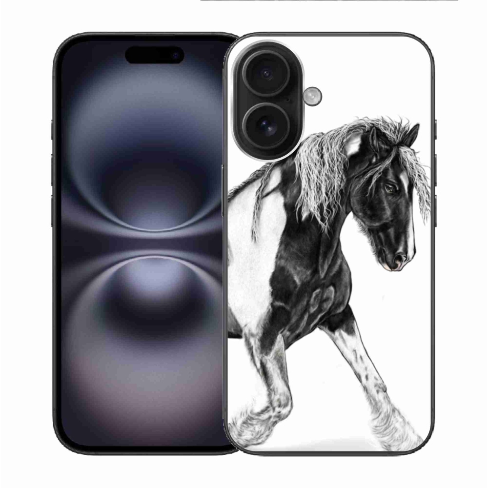 Gelový kryt mmCase na iPhone 16 - kůň