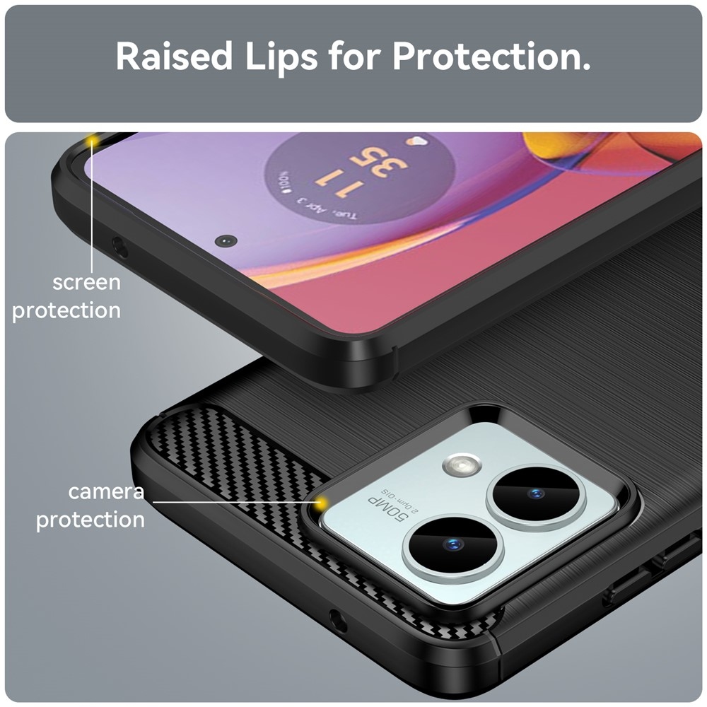 Carbon odolný gelový obal na Motorola Moto G84 5G - černý