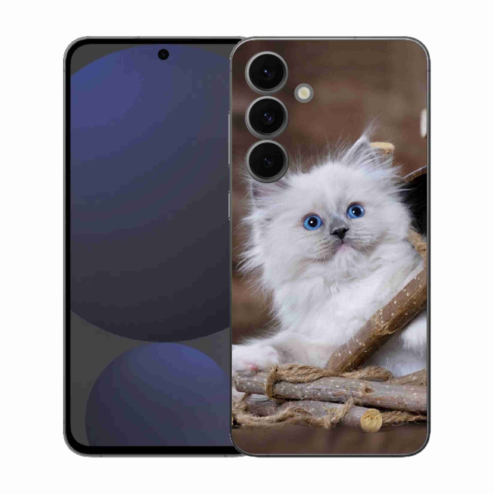 Gelový kryt mmCase na Samsung Galaxy S25 FE - bílé kotě