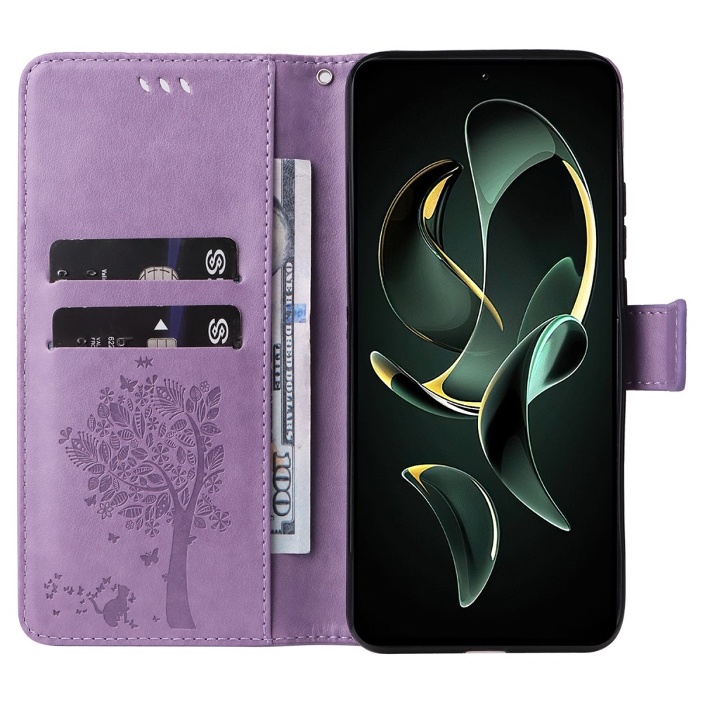 Tree knížkové pouzdro na Xiaomi 13T/13T Pro - světlefialové