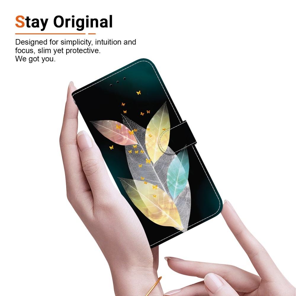 Versatile knížkové pouzdro na Samsung Galaxy A36 5G/A56 5G - barevné listy