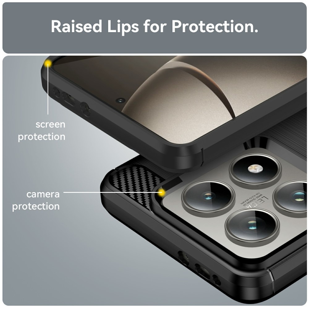 Carbon odolný gelový obal na Xiaomi 14T/14T Pro - černý