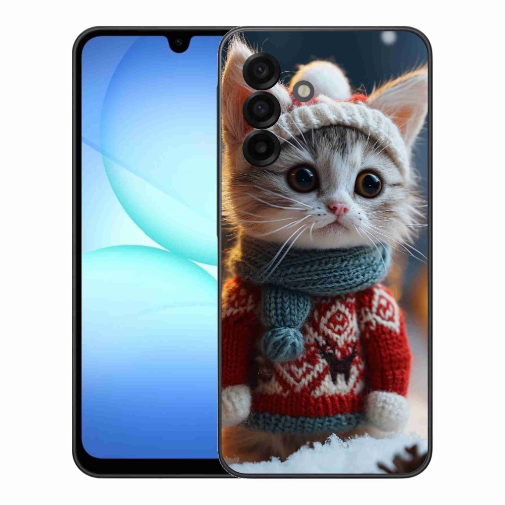 Gelový kryt mmCase na Samsung Galaxy A17 5G - kotě ve svetru
