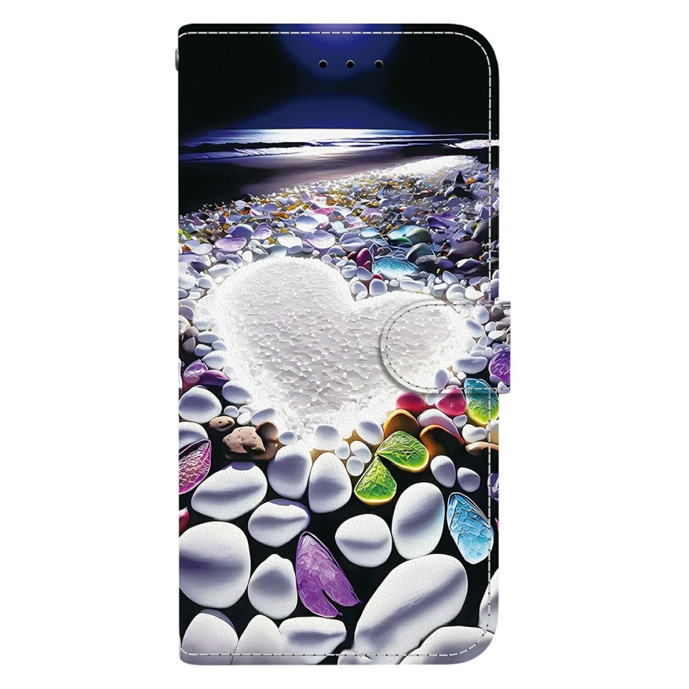 Versatile knížkové pouzdro na Samsung Galaxy A06 4G - srdce a kamínky