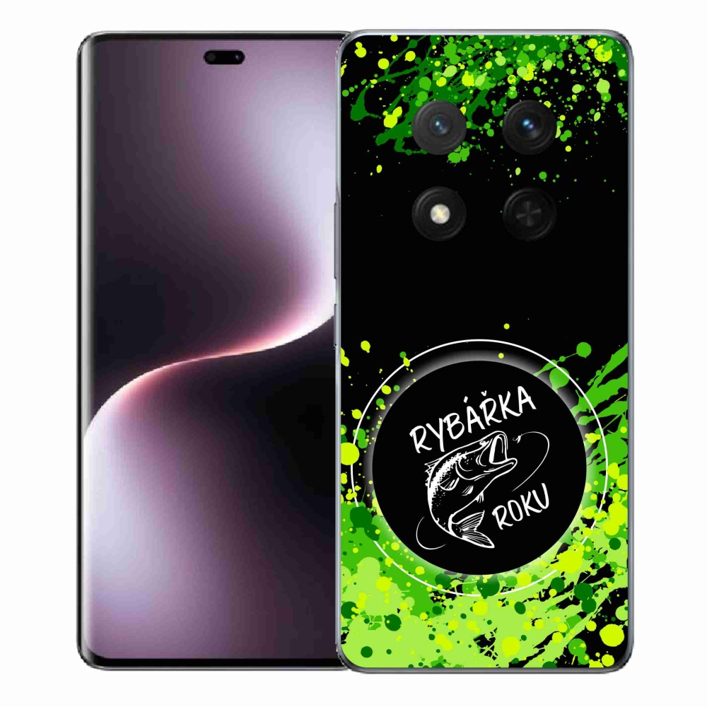 Gelový kryt mmCase na Honor Magic 7 Lite 5G - rybářka roku černé pozadí
