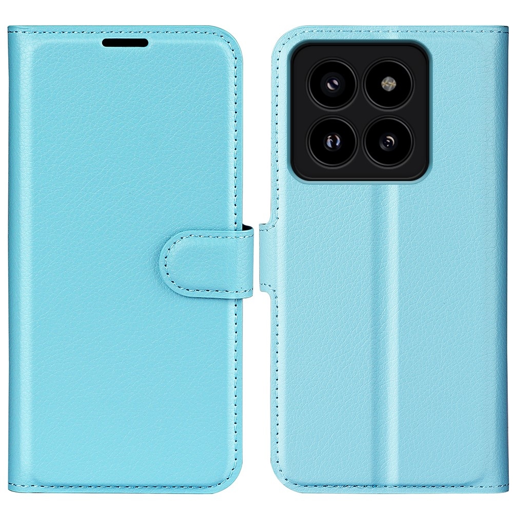 Litchi knížkové pouzdro na Xiaomi 14 Pro - modré