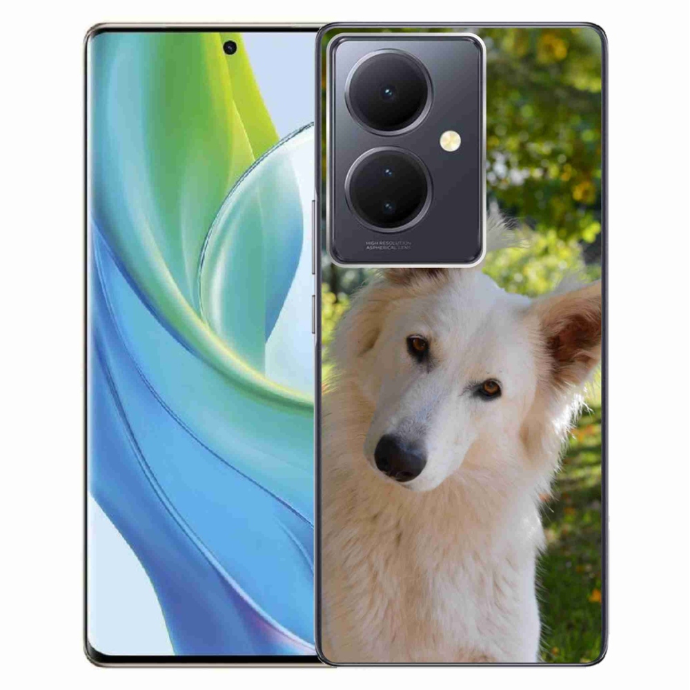 Gelový kryt mmCase na Vivo V29 Lite 5G - bílý švýcarský ovčák 1