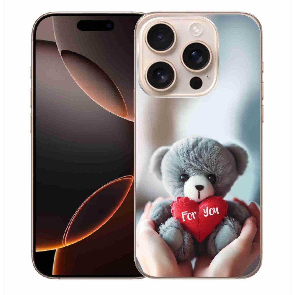 Gelový kryt mmCase na iPhone 16 Pro Max - medvídek pro zamilované