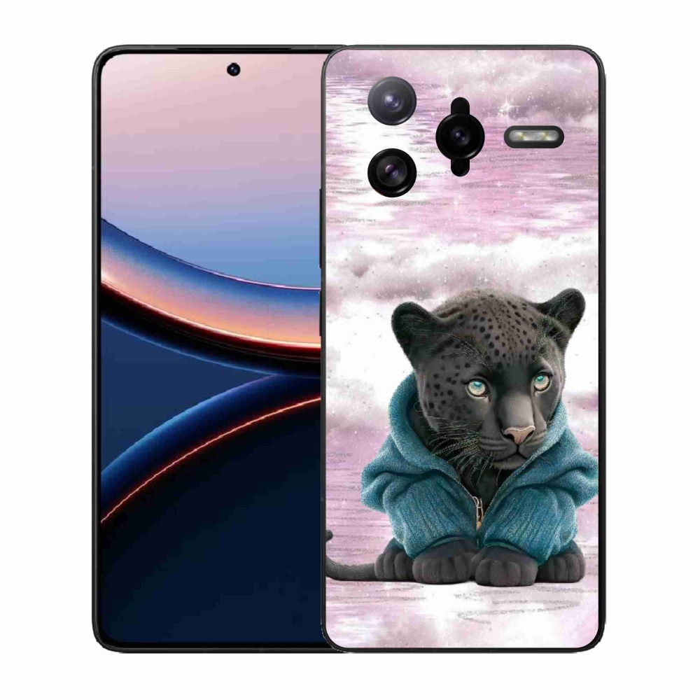 Gelový kryt mmCase na Xiaomi Poco F7 Ultra - černý panter ve svetru
