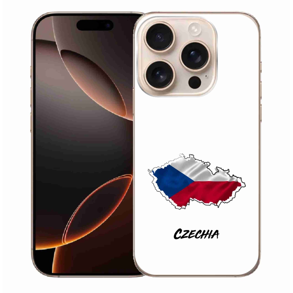 Gelový kryt mmCase na iPhone 16 Pro Max - Czechia bílé pozadí