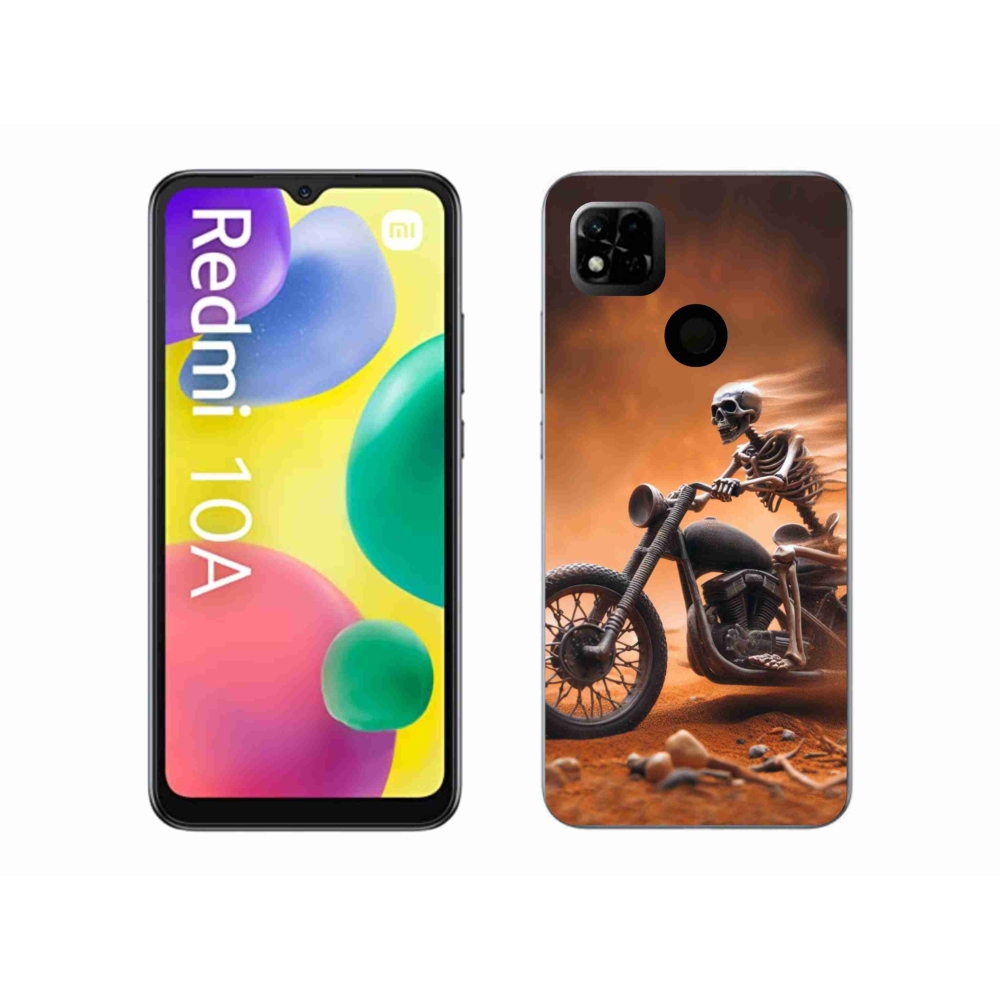 Gelový kryt mmCase na Xiaomi Redmi 10A - kostra na motorce