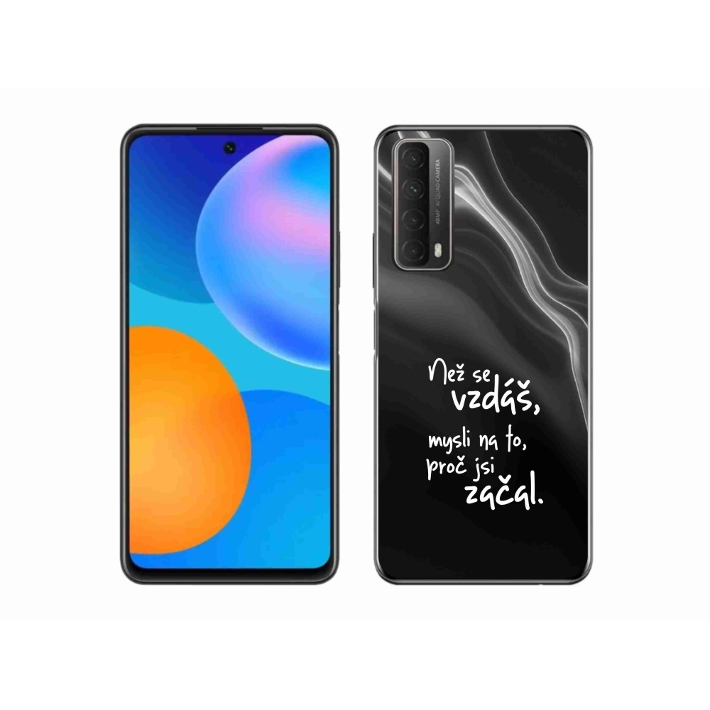 Gelový kryt mmCase na Huawei P Smart (2021) - citát 2 černé pozadí