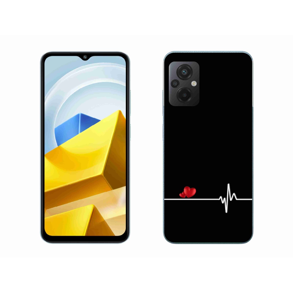 Gelový kryt mmCase na Xiaomi Poco M5 4G - srdce a tep černé pozadí