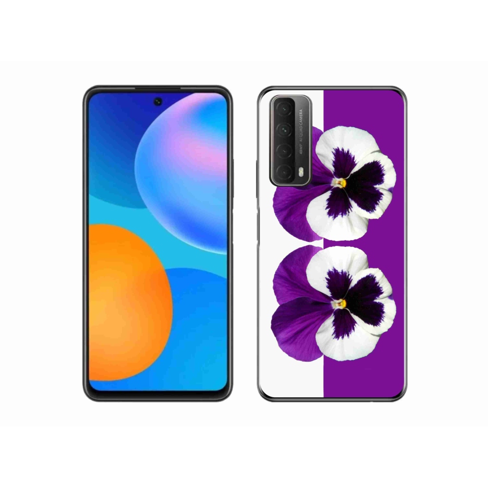 Gelový kryt mmCase na Huawei P Smart (2021) - fialovobílý květ