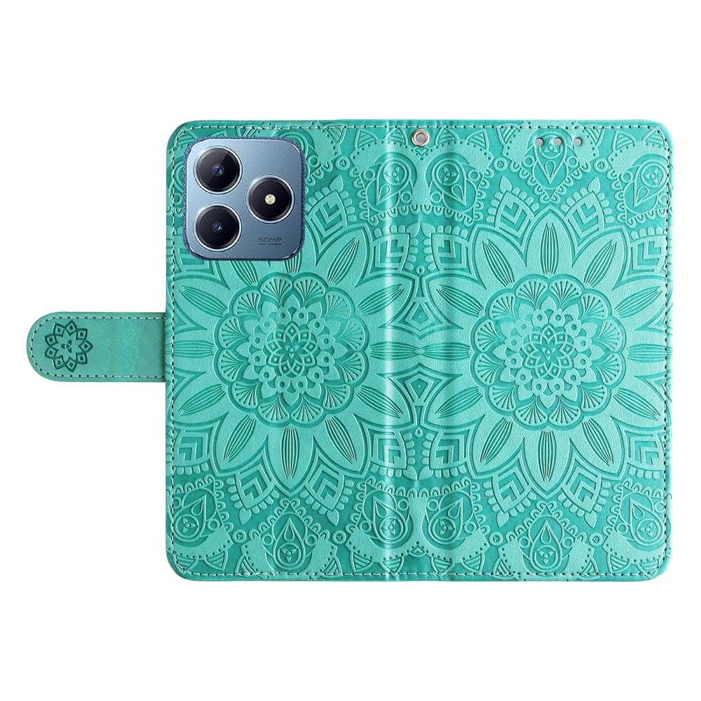 Sunflower knížkové pouzdro na Realme Note 60 - modrozelené