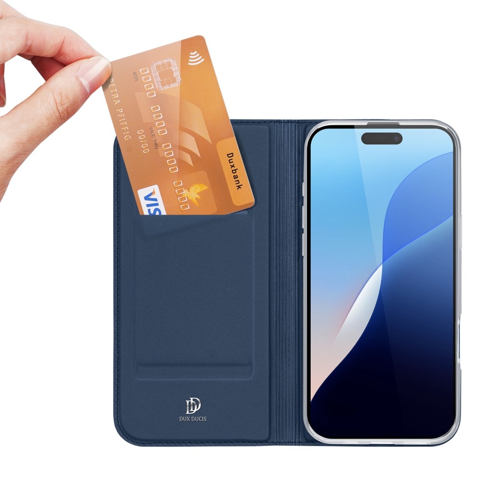 DUX knížkové pouzdro na iPhone 16 Pro - tmavěmodré
