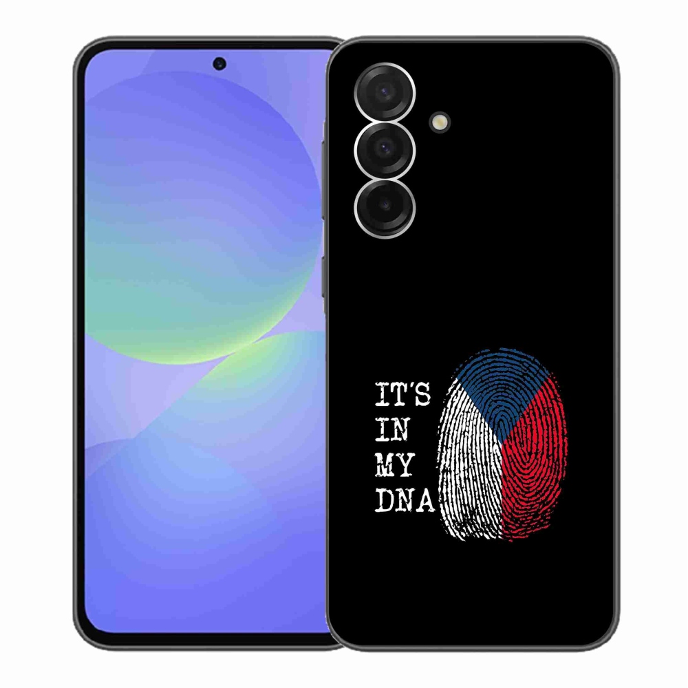 Gelový kryt mmCase na Samsung Galaxy A36 5G - vlajka otisk prstu černé pozadí