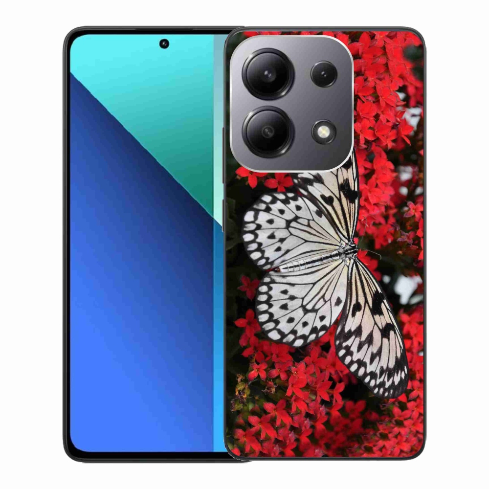 Gelový kryt mmCase na Xiaomi Redmi Note 13 - černobílý motýl 1